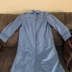 Forecaster of Boston Blue Suede Trench Coat